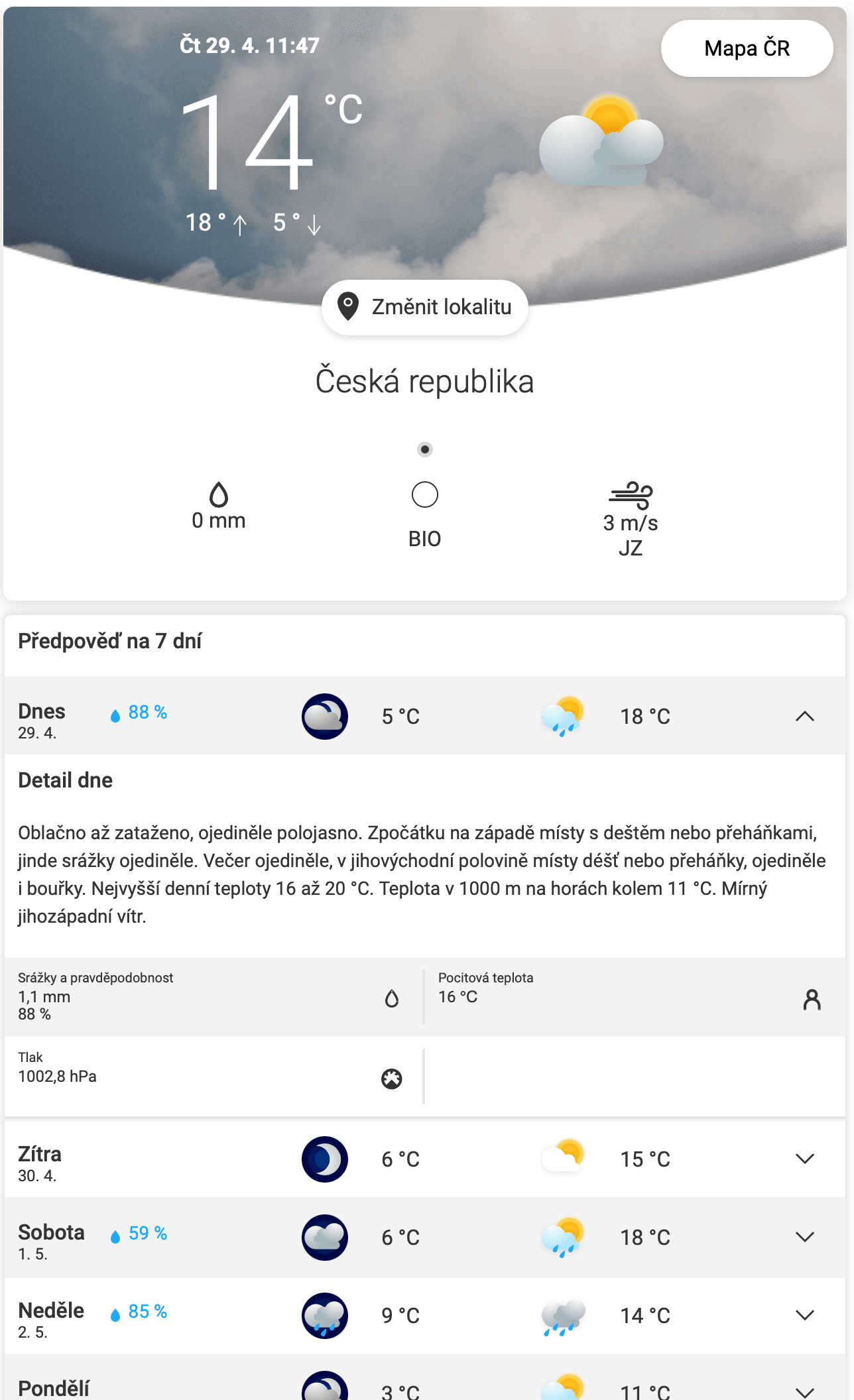 Modul počasí pro Centrum.cz, Aktuálně.cz, Atlas.cz a Volny.cz – 1