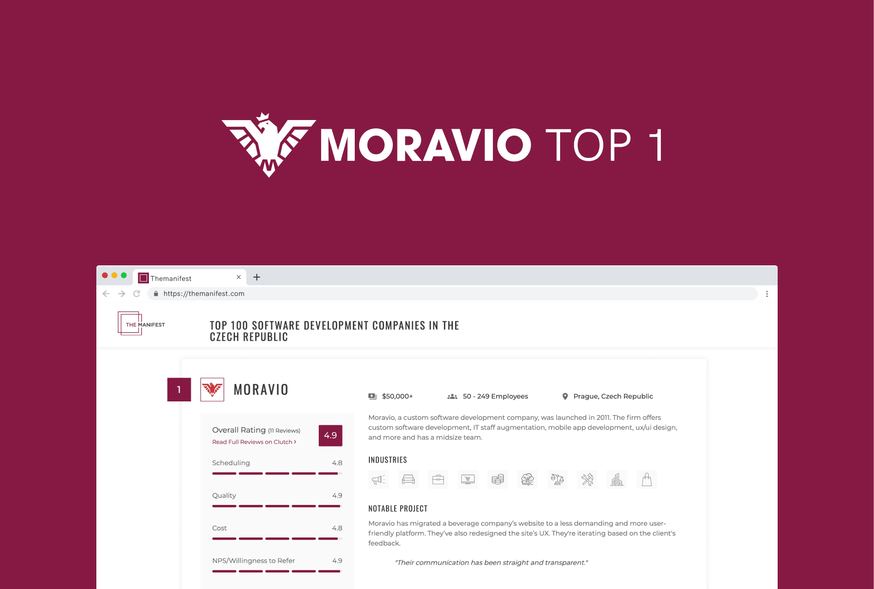 Moravio is Selected as One of The Top Development Companies in The Czech Republic