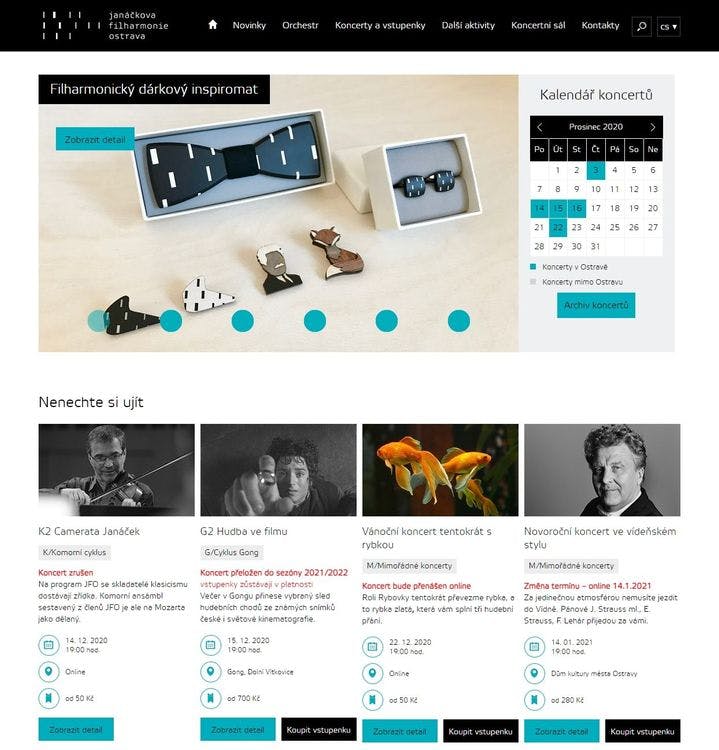 Case Study: New website for philharmonic orchestra from Ostrava